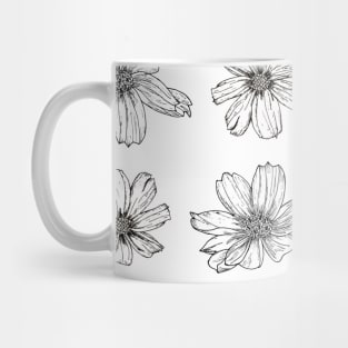 White Cosmos flowers on white Mug